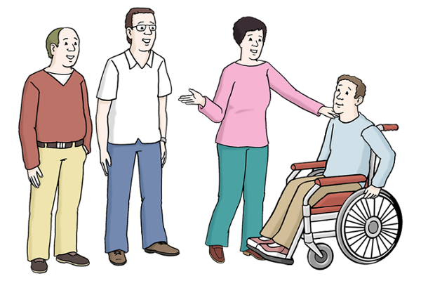 Integration (das spricht man so In-te-gra-ti-on), Behinderung (Quelle: Lebenshilfe für Menschen mit geistiger Behinderung Bremen e.V., Illustrator Stefan Albers, Atelier Fleetinsel, 2013) Integration (das spricht man so In-te-gra-ti-on), Behinderung (Quelle: Lebenshilfe für Menschen mit geistiger Behinderung Bremen e.V., Illustrator Stefan Albers, Atelier Fleetinsel, 2013)